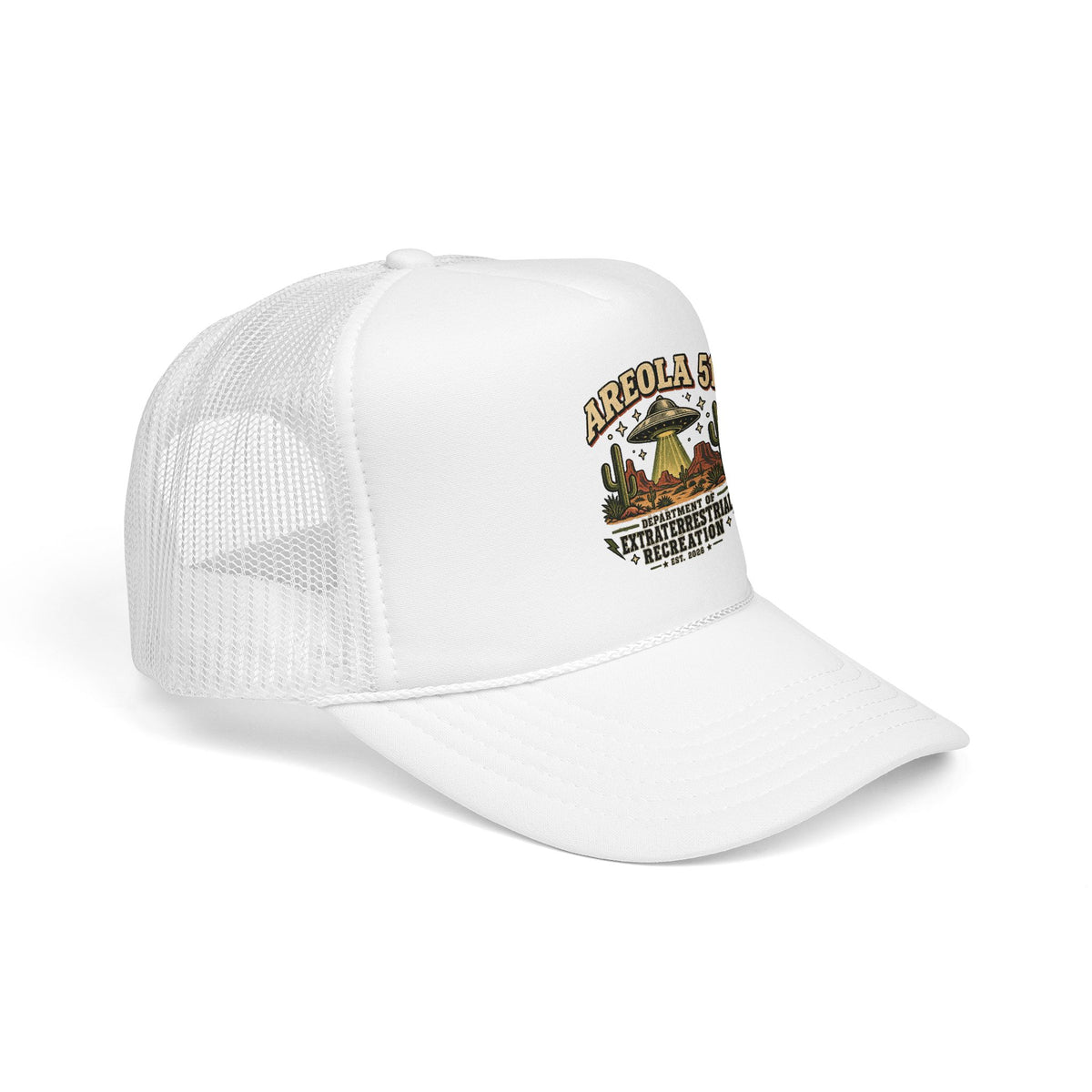Areola 51 UFO Trucker Hat – Vintage Alien Abduction Design
