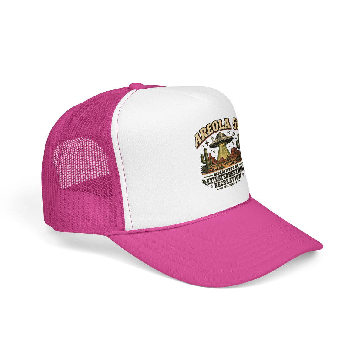 Areola 51 UFO Trucker Hat – Vintage Alien Abduction Design