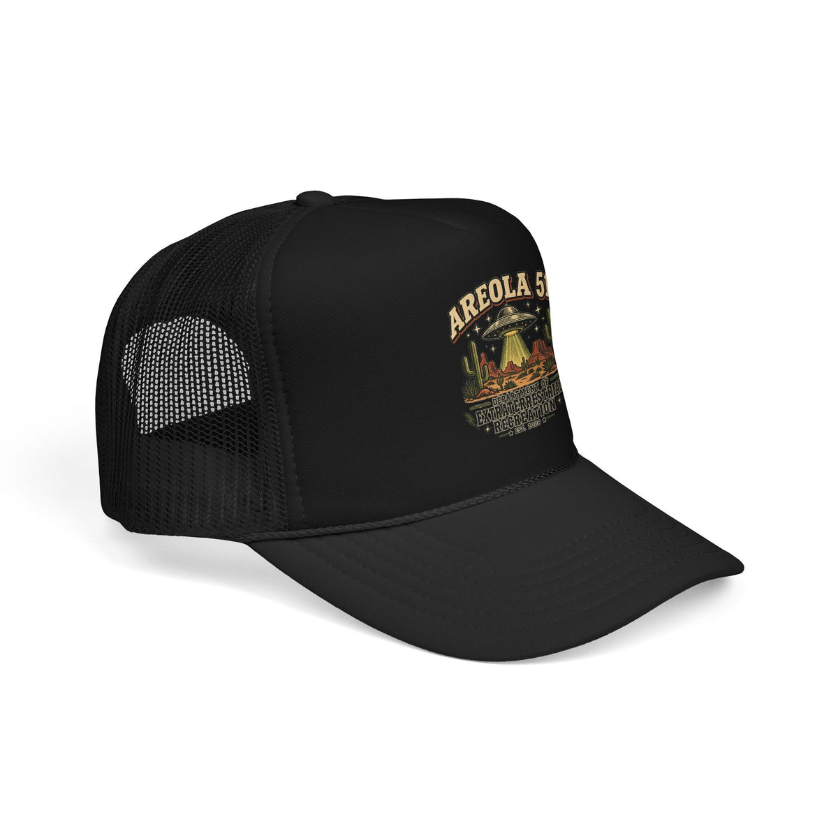 Areola 51 UFO Trucker Hat – Vintage Alien Abduction Design