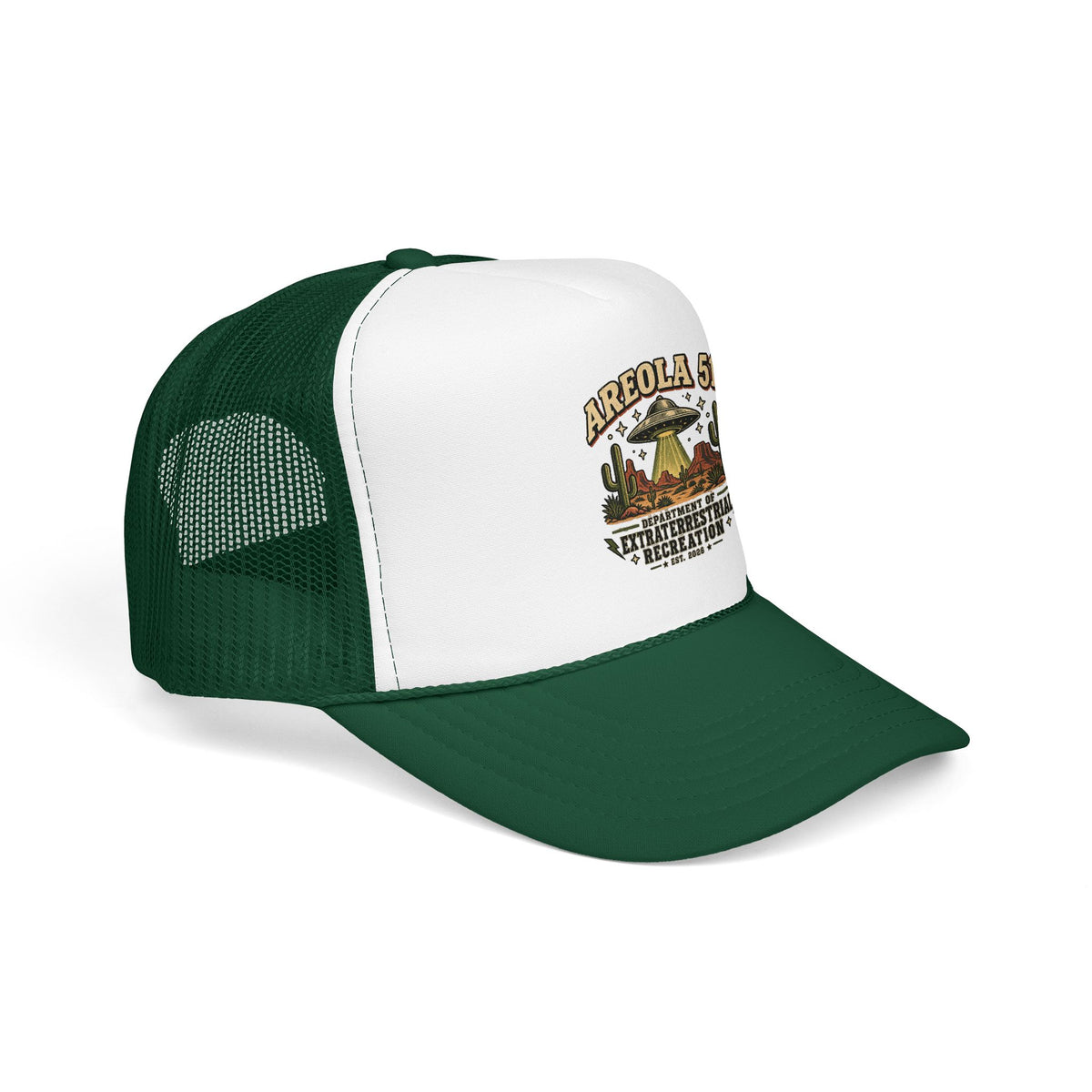 Areola 51 UFO Trucker Hat – Vintage Alien Abduction Design
