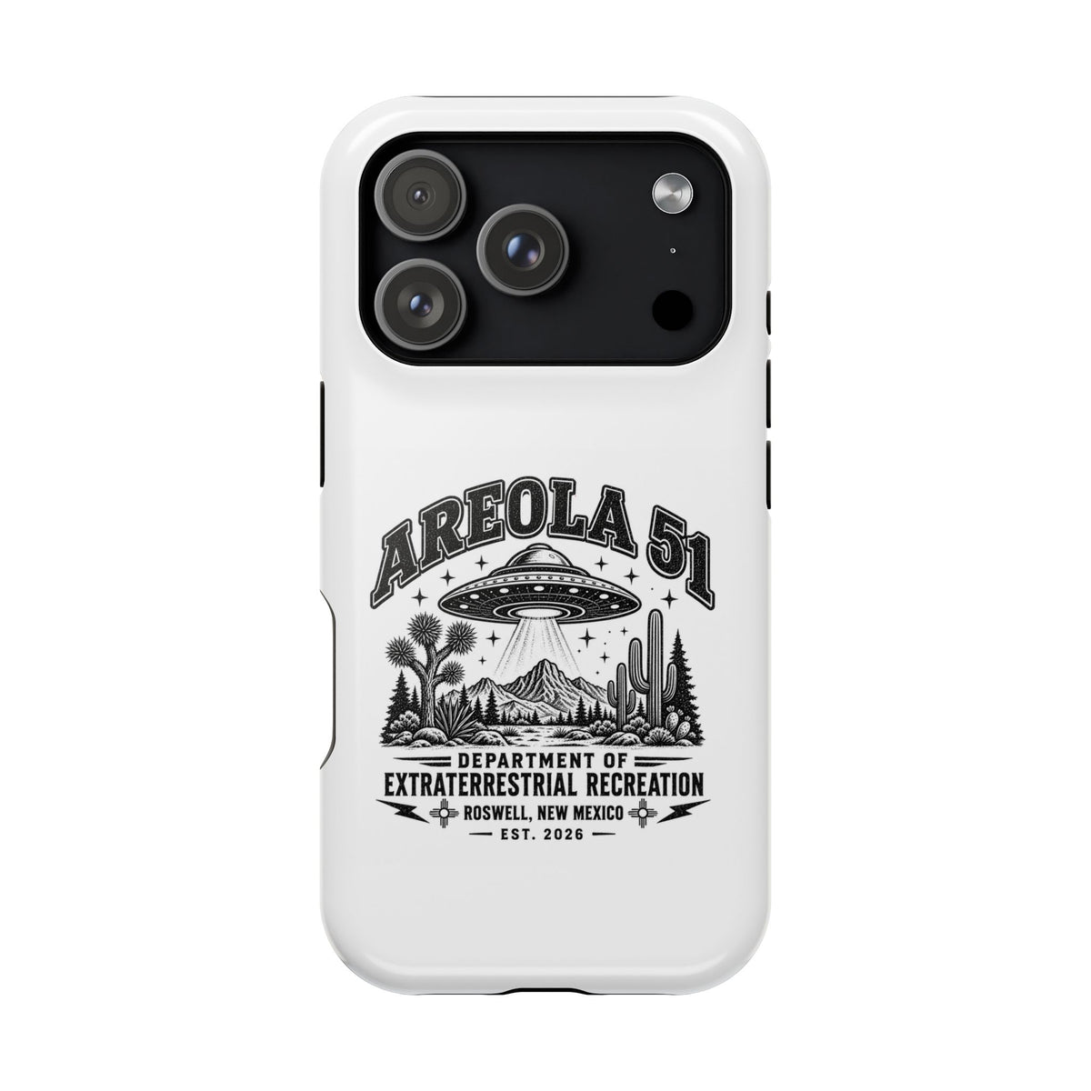 Areola 51 Magnetic Impact-Resistant Phone Case — Retro UFO Roswell Design