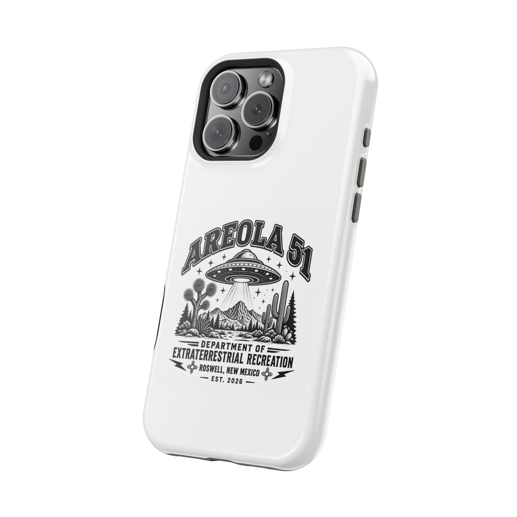 Areola 51 Magnetic Impact-Resistant Phone Case — Retro UFO Roswell Design