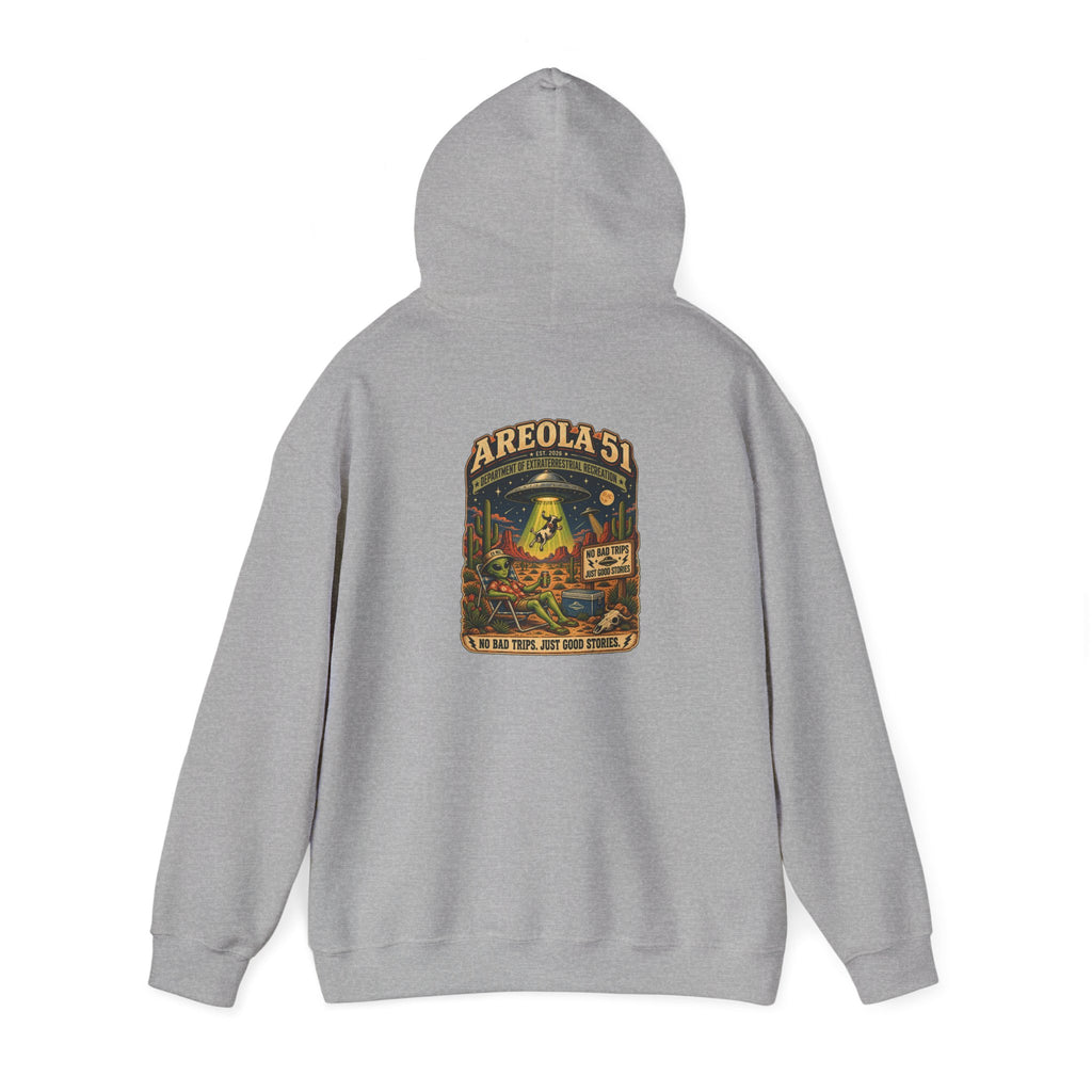Area 51 Alien Hoodie — Retro UFO Abduction Graphic Pullover