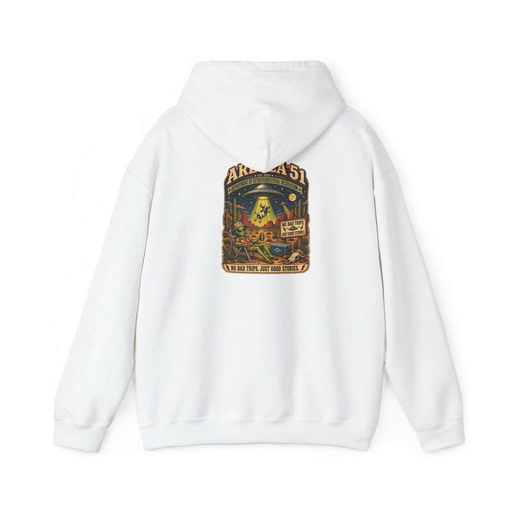 Area 51 Alien Hoodie — Retro UFO Abduction Graphic Pullover