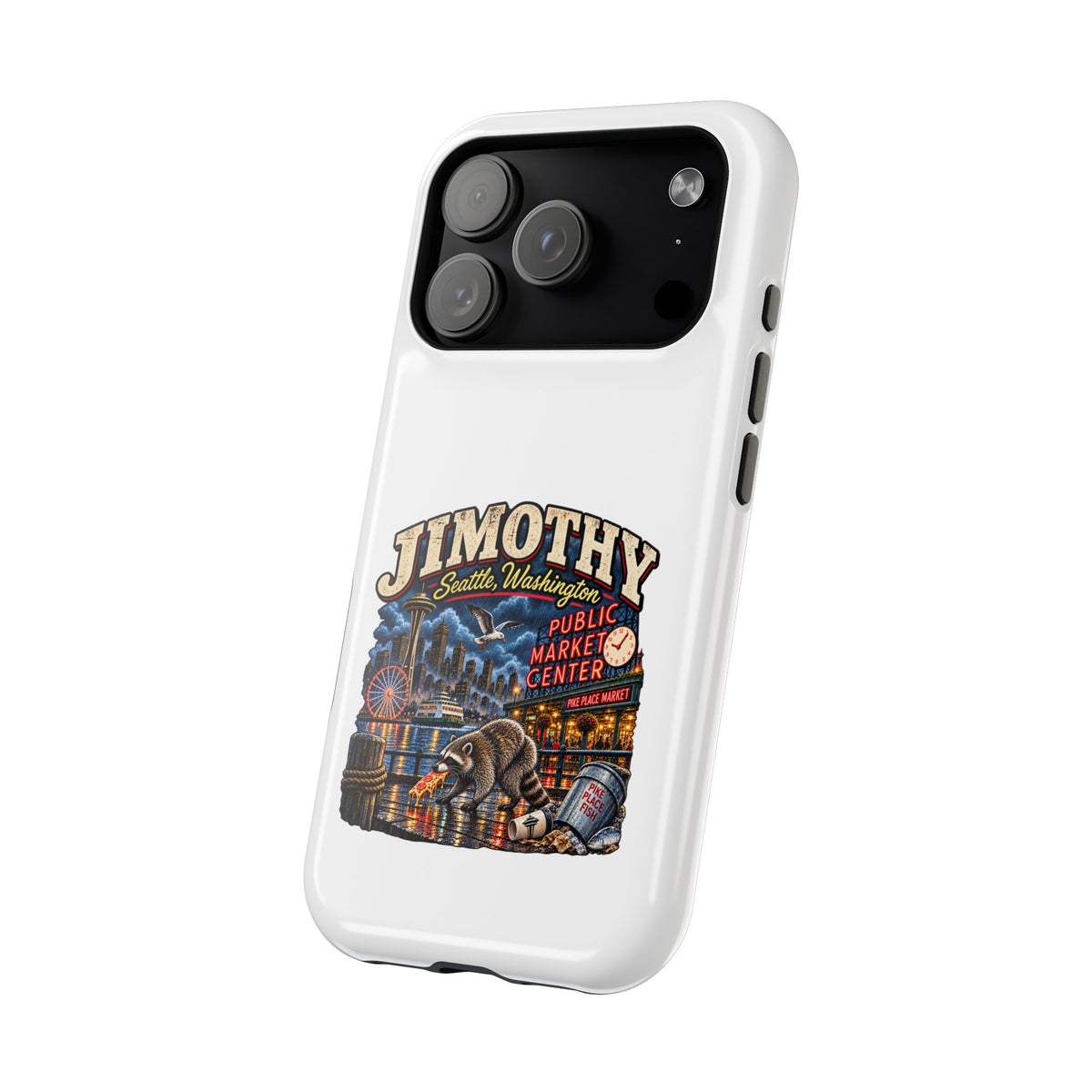 Personalized Seattle Phone Case — 'JIMOTHY' Market Center Design (Magnetic, Impact-Resistant)