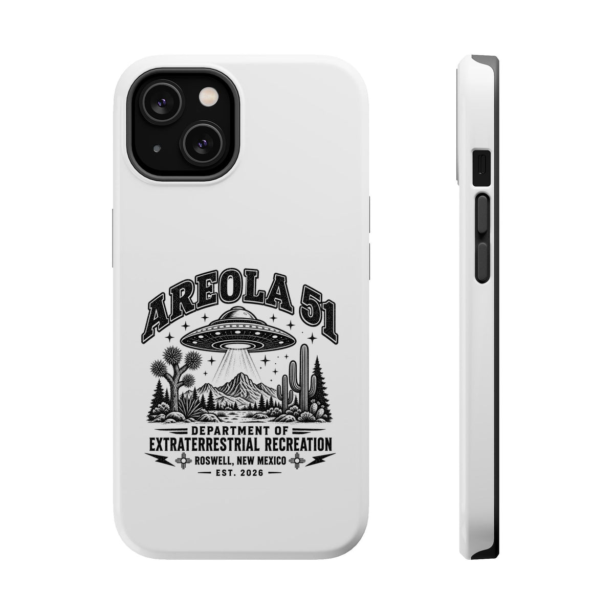 Areola 51 Magnetic Impact-Resistant Phone Case — Retro UFO Roswell Design