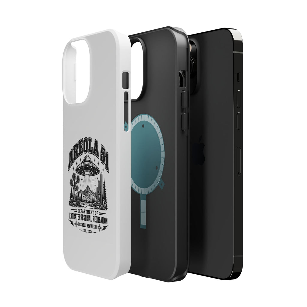 Areola 51 Magnetic Impact-Resistant Phone Case — Retro UFO Roswell Design