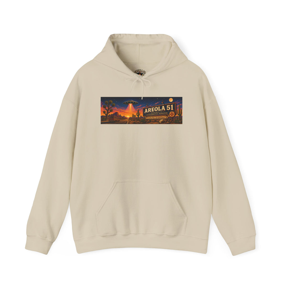 Area 51 Alien Hoodie — Retro UFO Abduction Graphic Pullover
