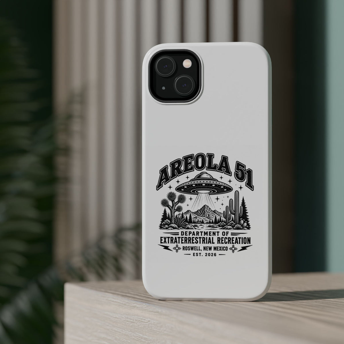 Areola 51 Magnetic Impact-Resistant Phone Case — Retro UFO Roswell Design