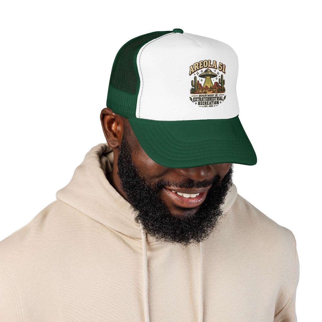 Areola 51 UFO Trucker Hat – Vintage Alien Abduction Design