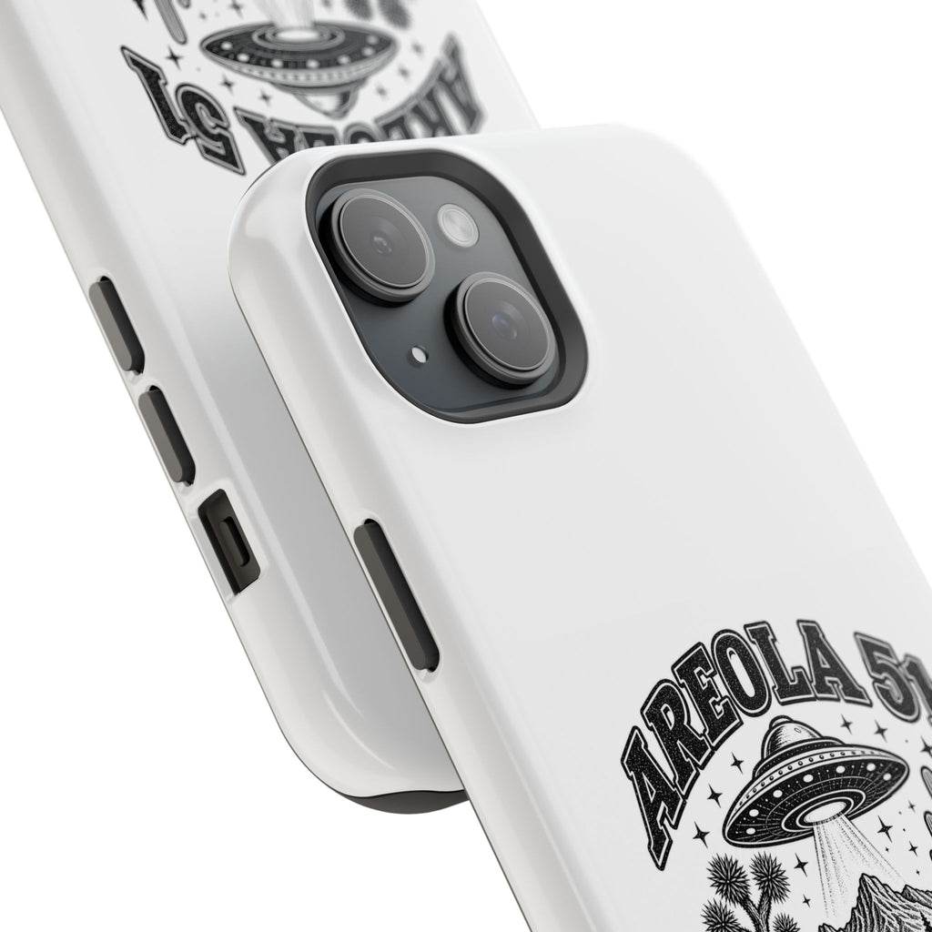 Areola 51 Magnetic Impact-Resistant Phone Case — Retro UFO Roswell Design