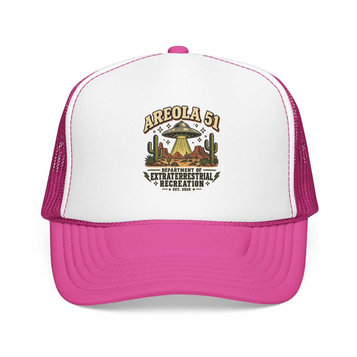 Areola 51 UFO Trucker Hat – Vintage Alien Abduction Design