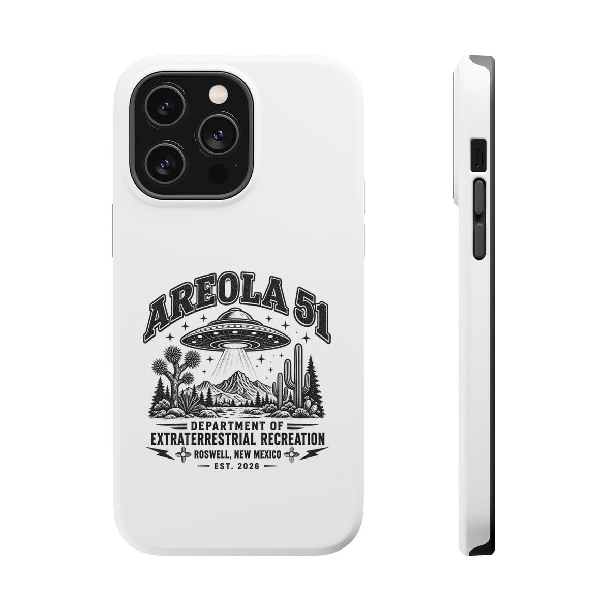 Areola 51 Magnetic Impact-Resistant Phone Case — Retro UFO Roswell Design