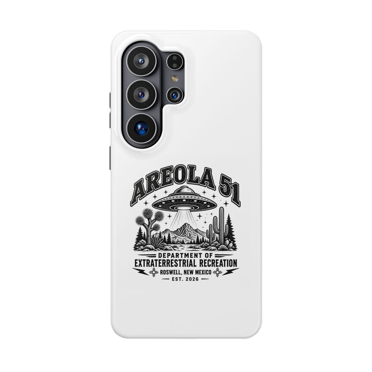 Areola 51 Magnetic Impact-Resistant Phone Case — Retro UFO Roswell Design