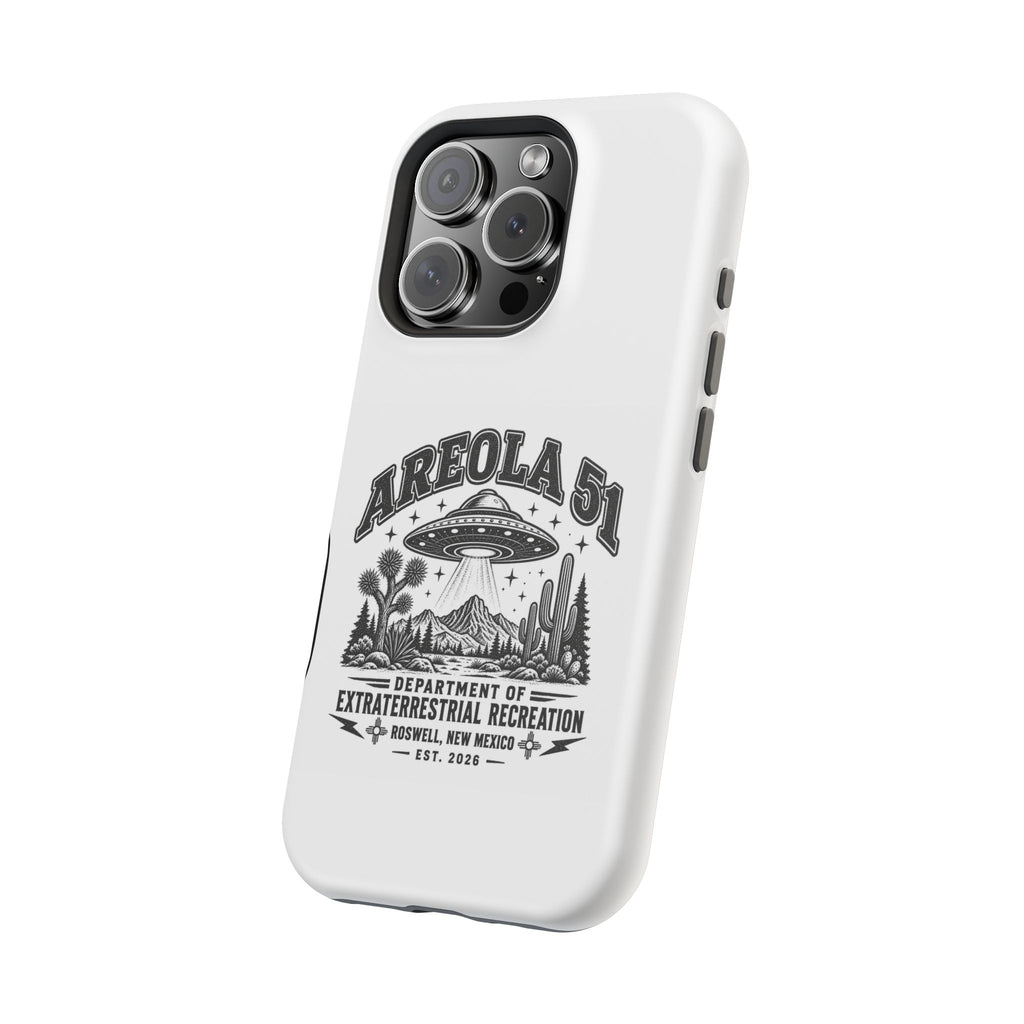 Areola 51 Magnetic Impact-Resistant Phone Case — Retro UFO Roswell Design