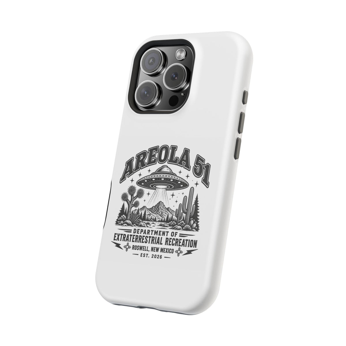Areola 51 Magnetic Impact-Resistant Phone Case — Retro UFO Roswell Design