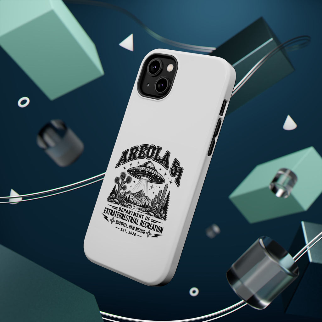 Areola 51 Magnetic Impact-Resistant Phone Case — Retro UFO Roswell Design