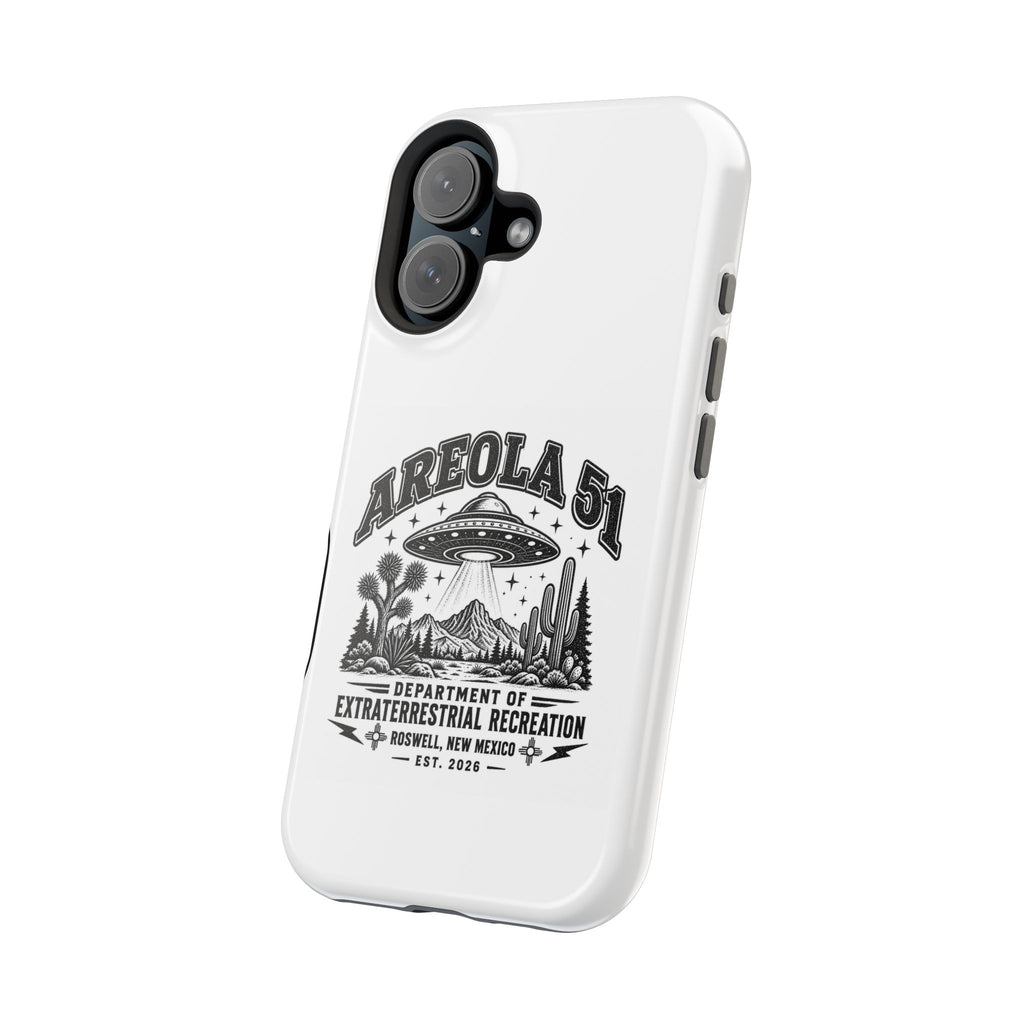 Areola 51 Magnetic Impact-Resistant Phone Case — Retro UFO Roswell Design