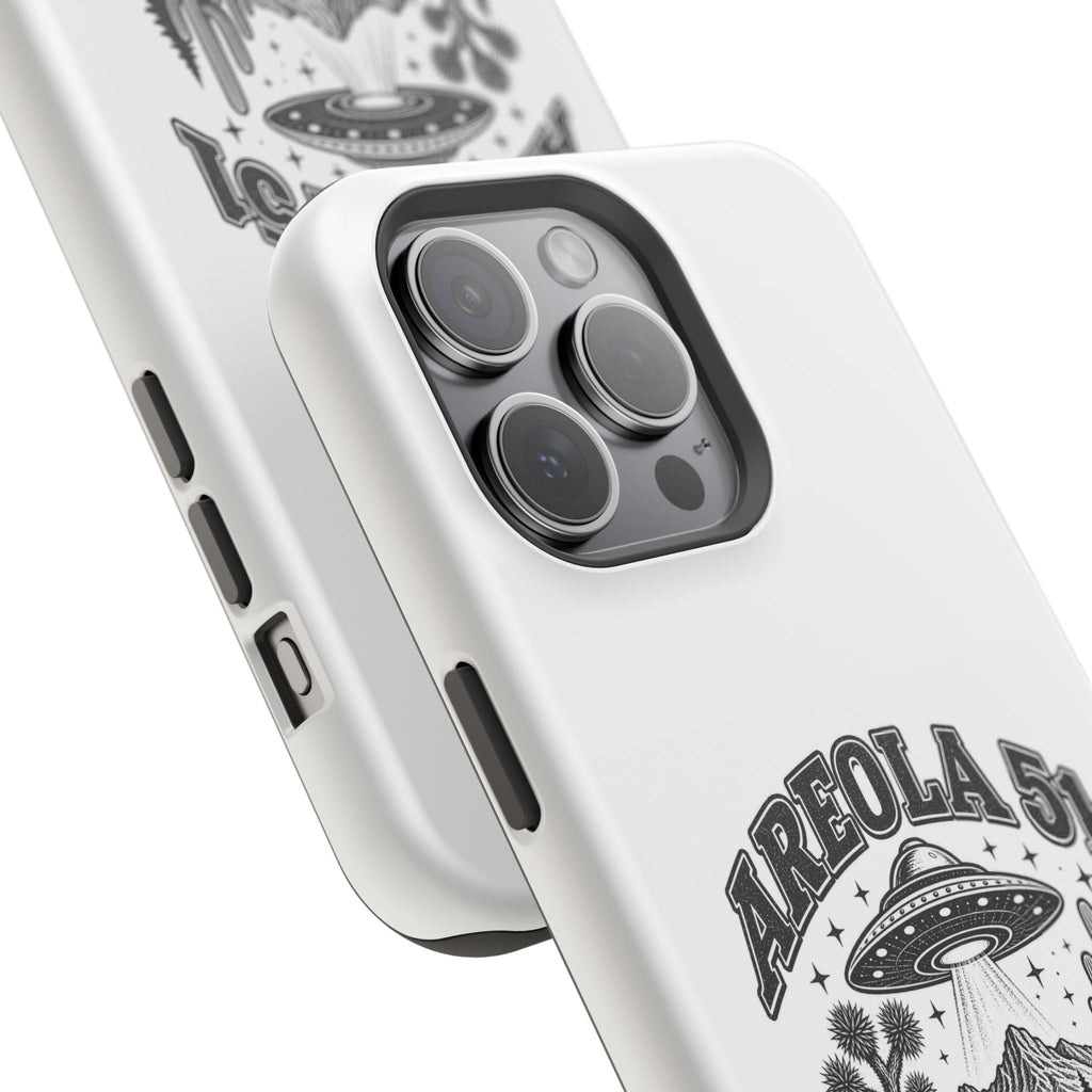 Areola 51 Magnetic Impact-Resistant Phone Case — Retro UFO Roswell Design