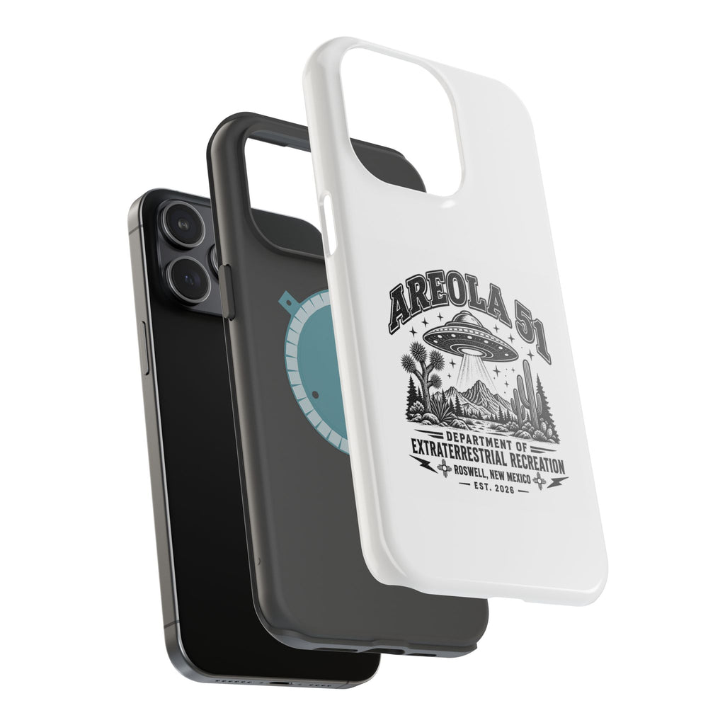 Areola 51 Magnetic Impact-Resistant Phone Case — Retro UFO Roswell Design