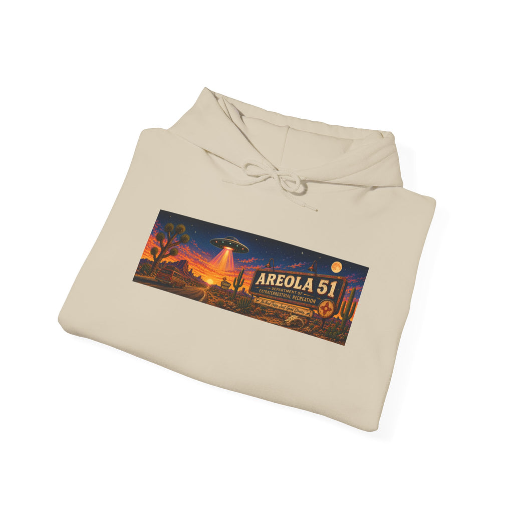 Area 51 Alien Hoodie — Retro UFO Abduction Graphic Pullover
