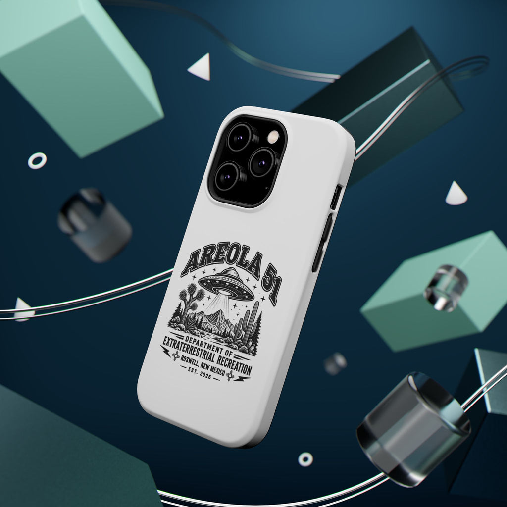 Areola 51 Magnetic Impact-Resistant Phone Case — Retro UFO Roswell Design