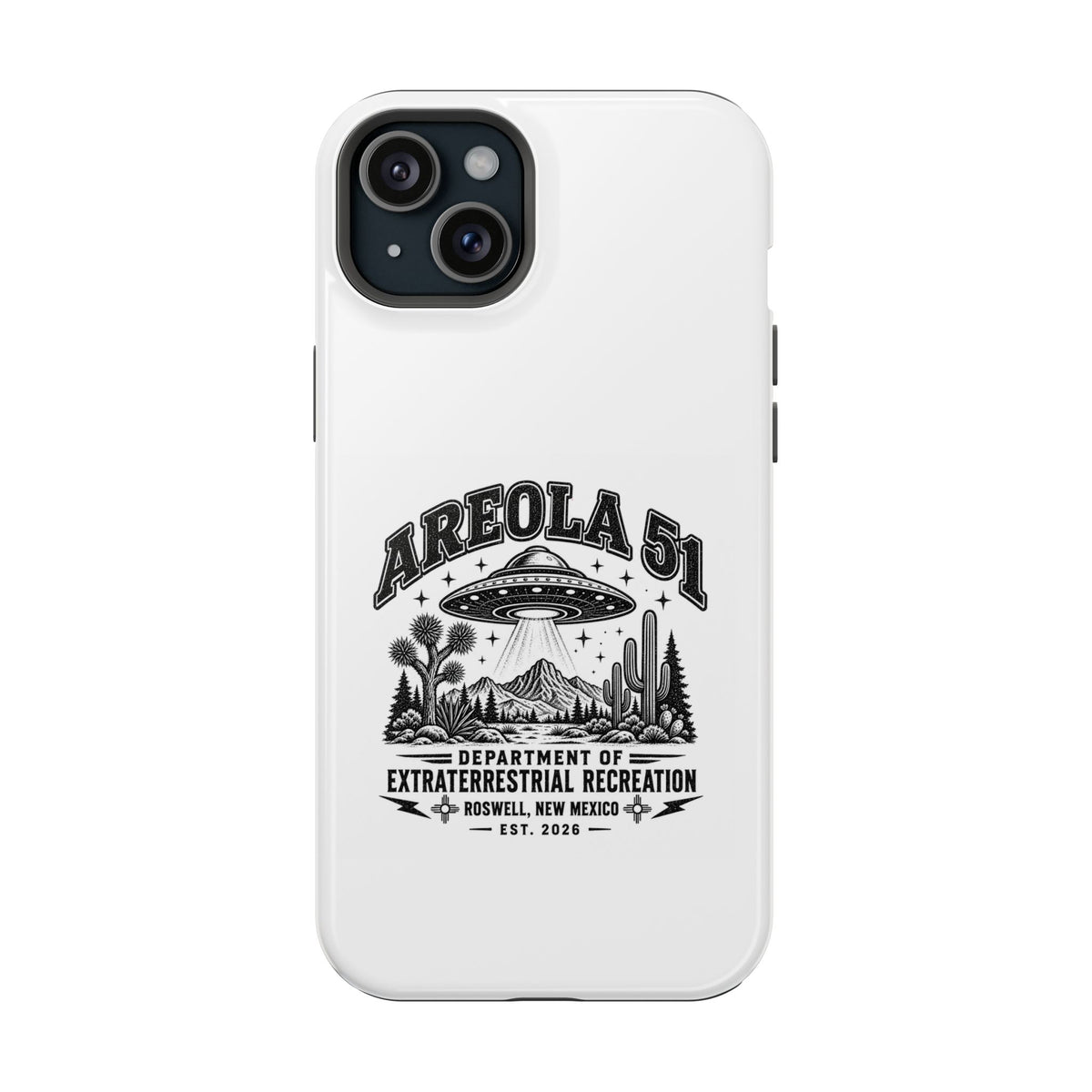 Areola 51 Magnetic Impact-Resistant Phone Case — Retro UFO Roswell Design