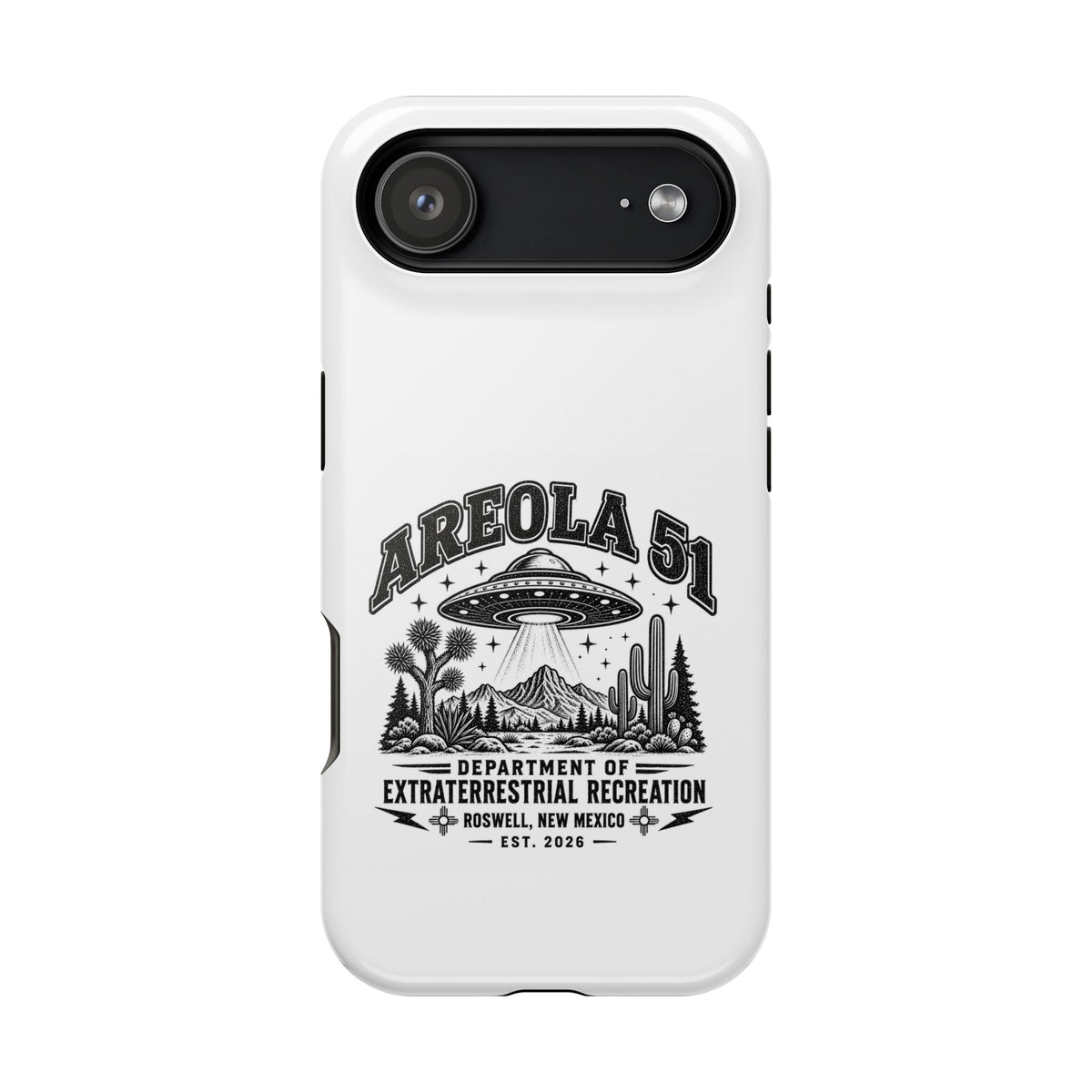 Areola 51 Magnetic Impact-Resistant Phone Case — Retro UFO Roswell Design