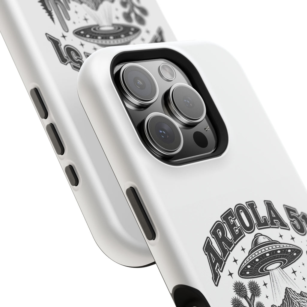 Areola 51 Magnetic Impact-Resistant Phone Case — Retro UFO Roswell Design