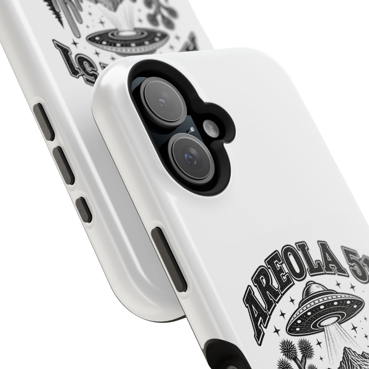 Areola 51 Magnetic Impact-Resistant Phone Case — Retro UFO Roswell Design
