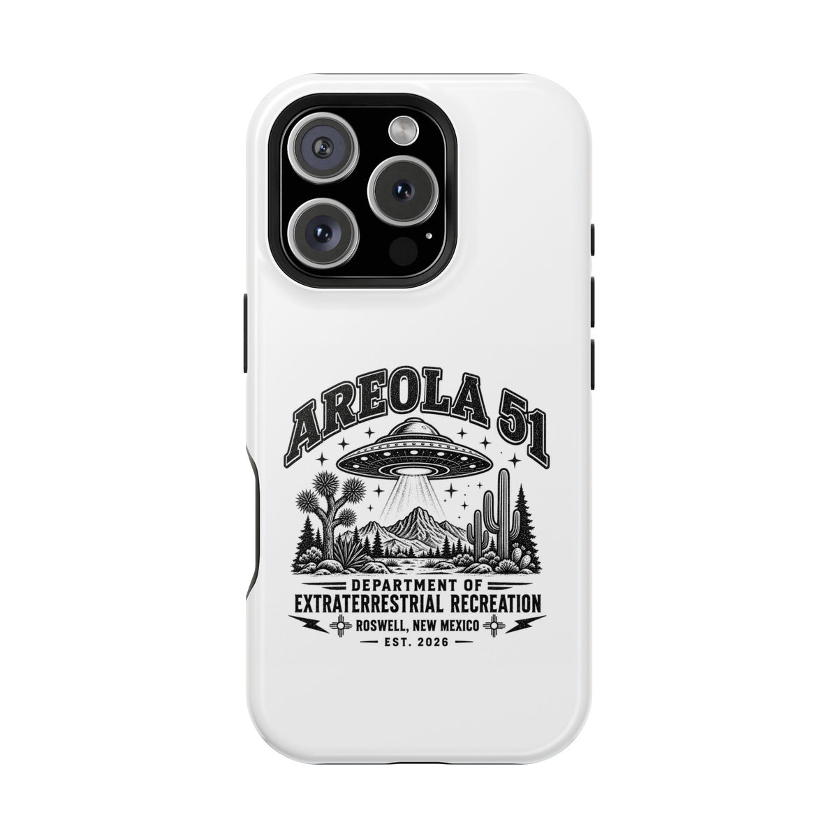 Areola 51 Magnetic Impact-Resistant Phone Case — Retro UFO Roswell Design