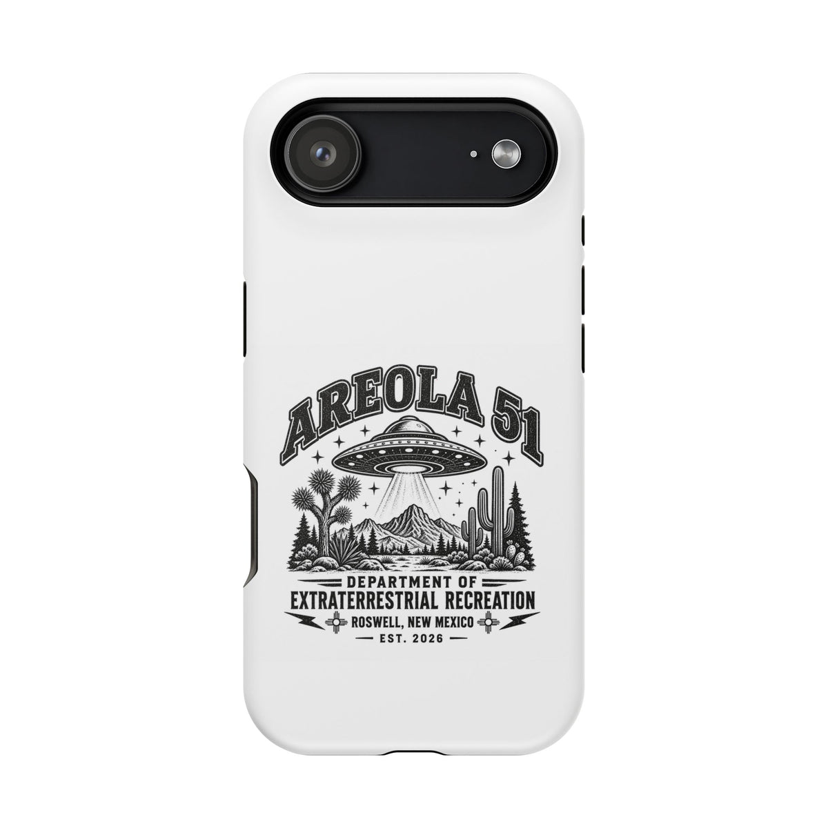 Areola 51 Magnetic Impact-Resistant Phone Case — Retro UFO Roswell Design