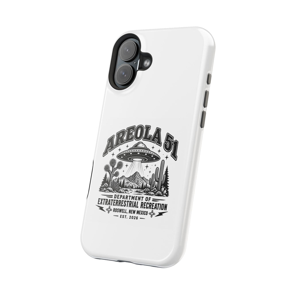 Areola 51 Magnetic Impact-Resistant Phone Case — Retro UFO Roswell Design