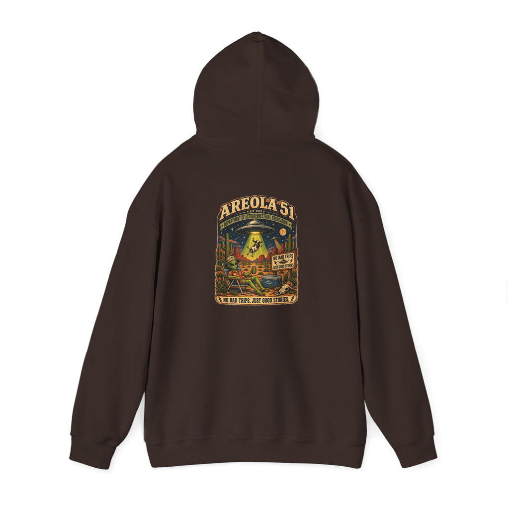 Area 51 Alien Hoodie — Retro UFO Abduction Graphic Pullover