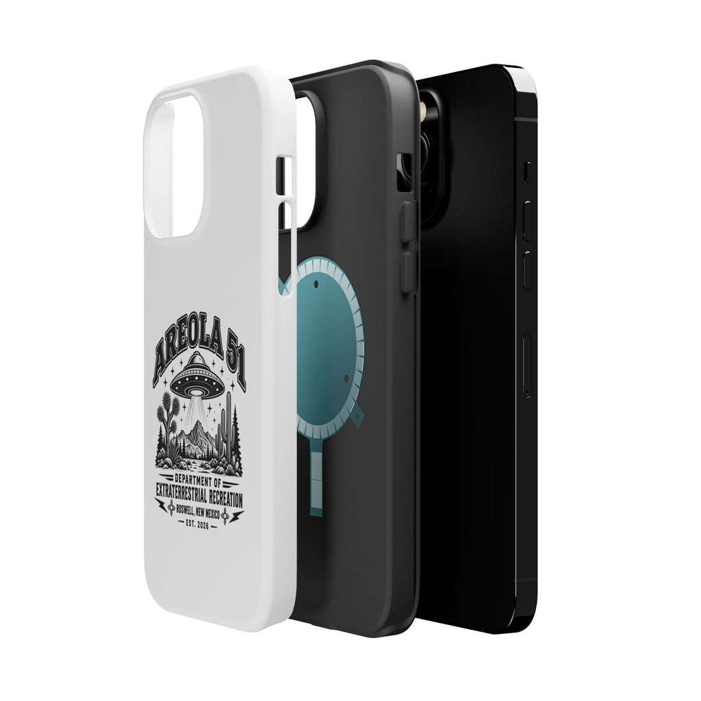 Areola 51 Magnetic Impact-Resistant Phone Case — Retro UFO Roswell Design