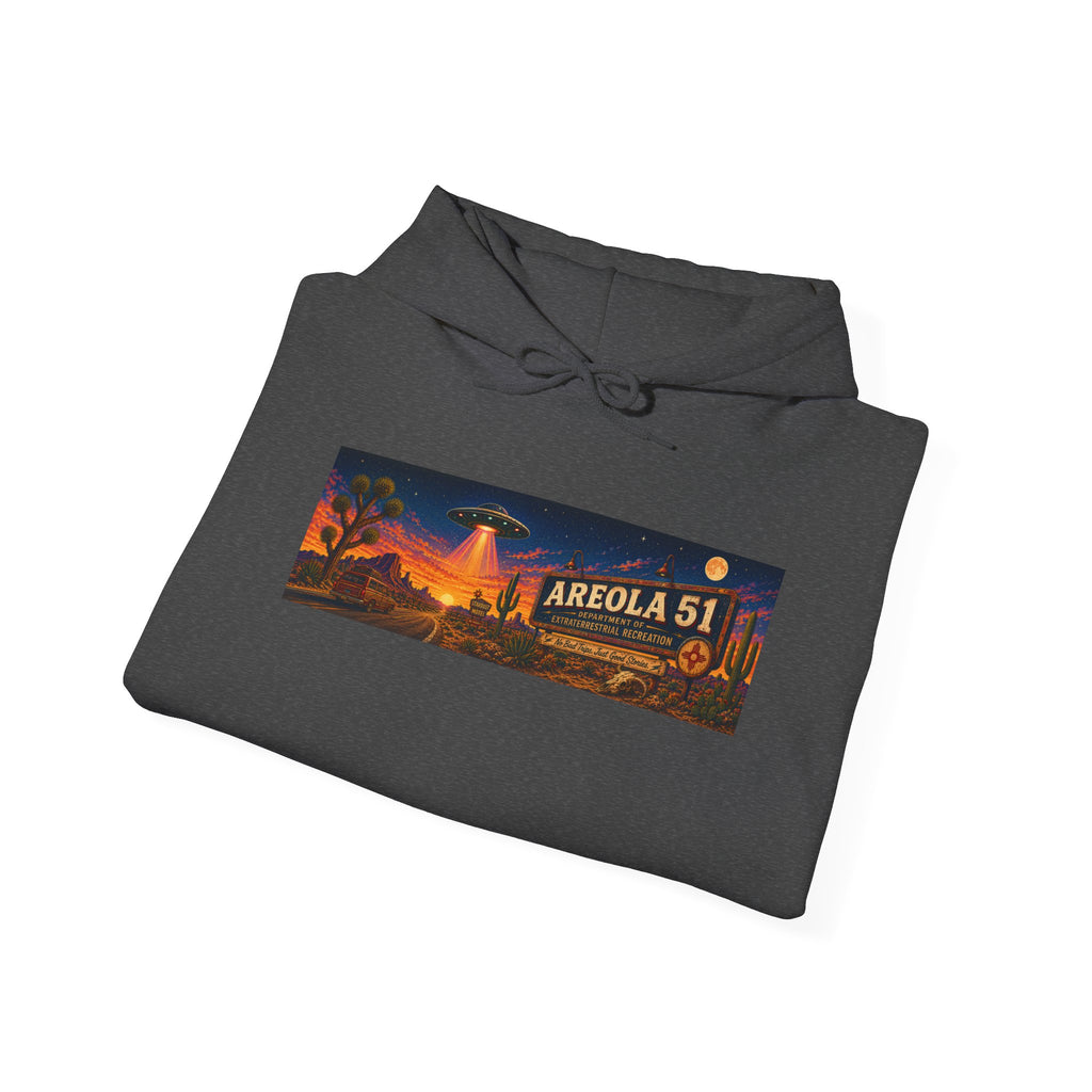 Area 51 Alien Hoodie — Retro UFO Abduction Graphic Pullover