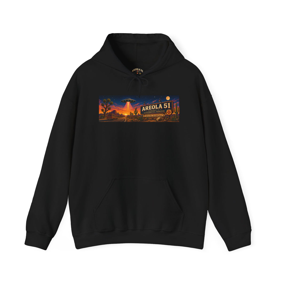 Area 51 Alien Hoodie — Retro UFO Abduction Graphic Pullover
