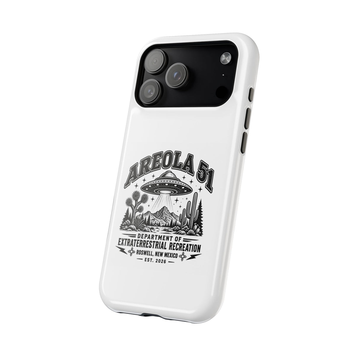Areola 51 Magnetic Impact-Resistant Phone Case — Retro UFO Roswell Design