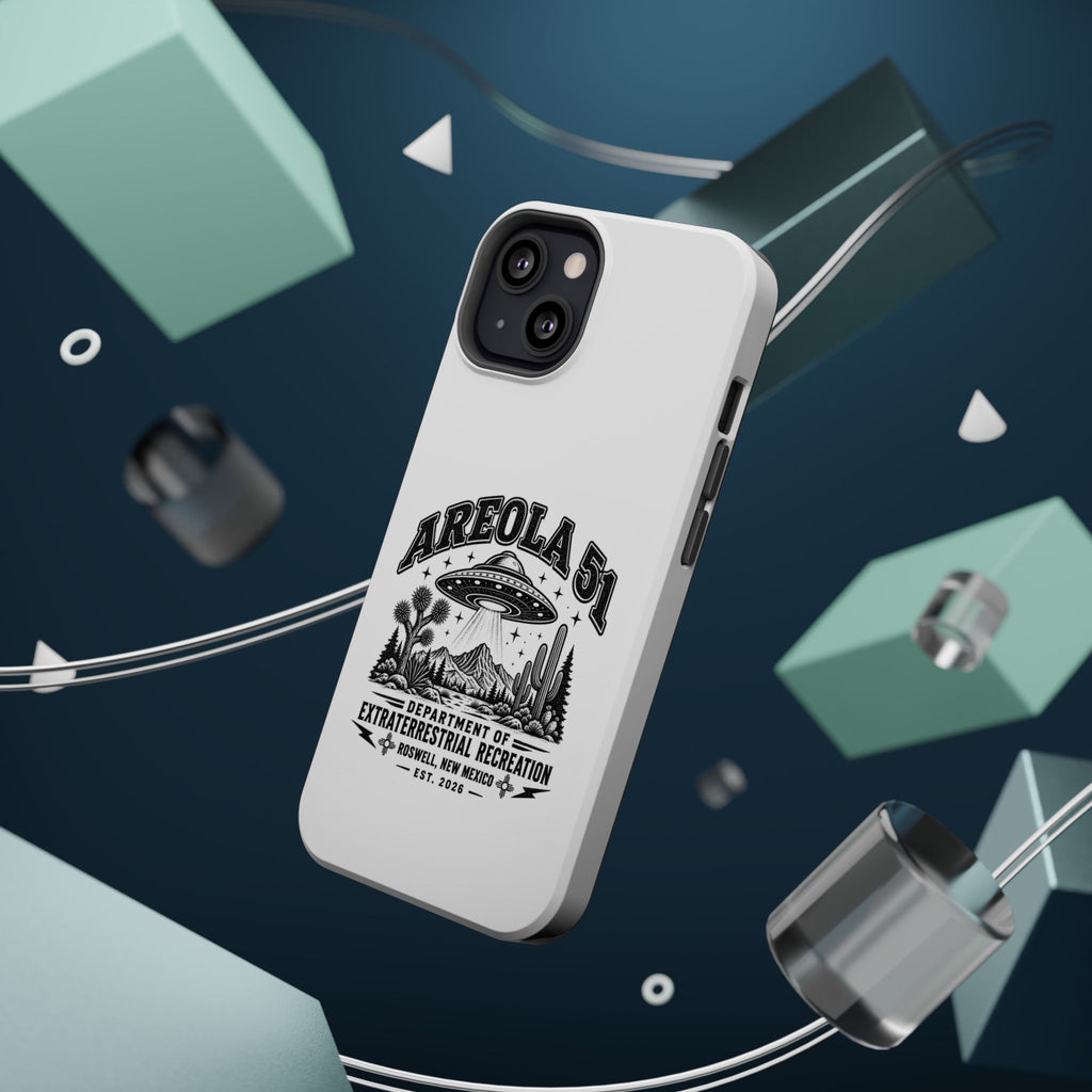 Areola 51 Magnetic Impact-Resistant Phone Case — Retro UFO Roswell Design