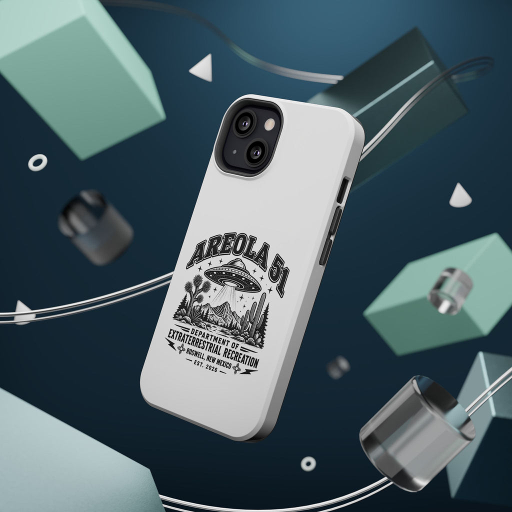 Areola 51 Magnetic Impact-Resistant Phone Case — Retro UFO Roswell Design