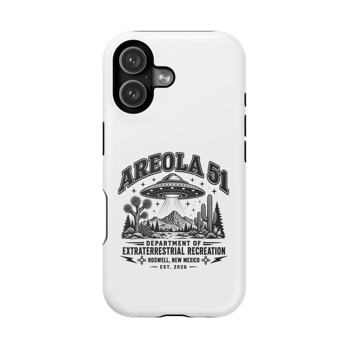 Areola 51 Magnetic Impact-Resistant Phone Case — Retro UFO Roswell Design