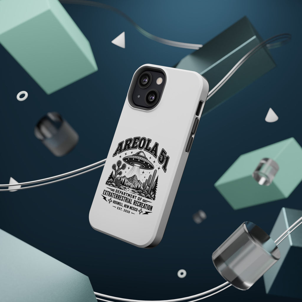 Areola 51 Magnetic Impact-Resistant Phone Case — Retro UFO Roswell Design