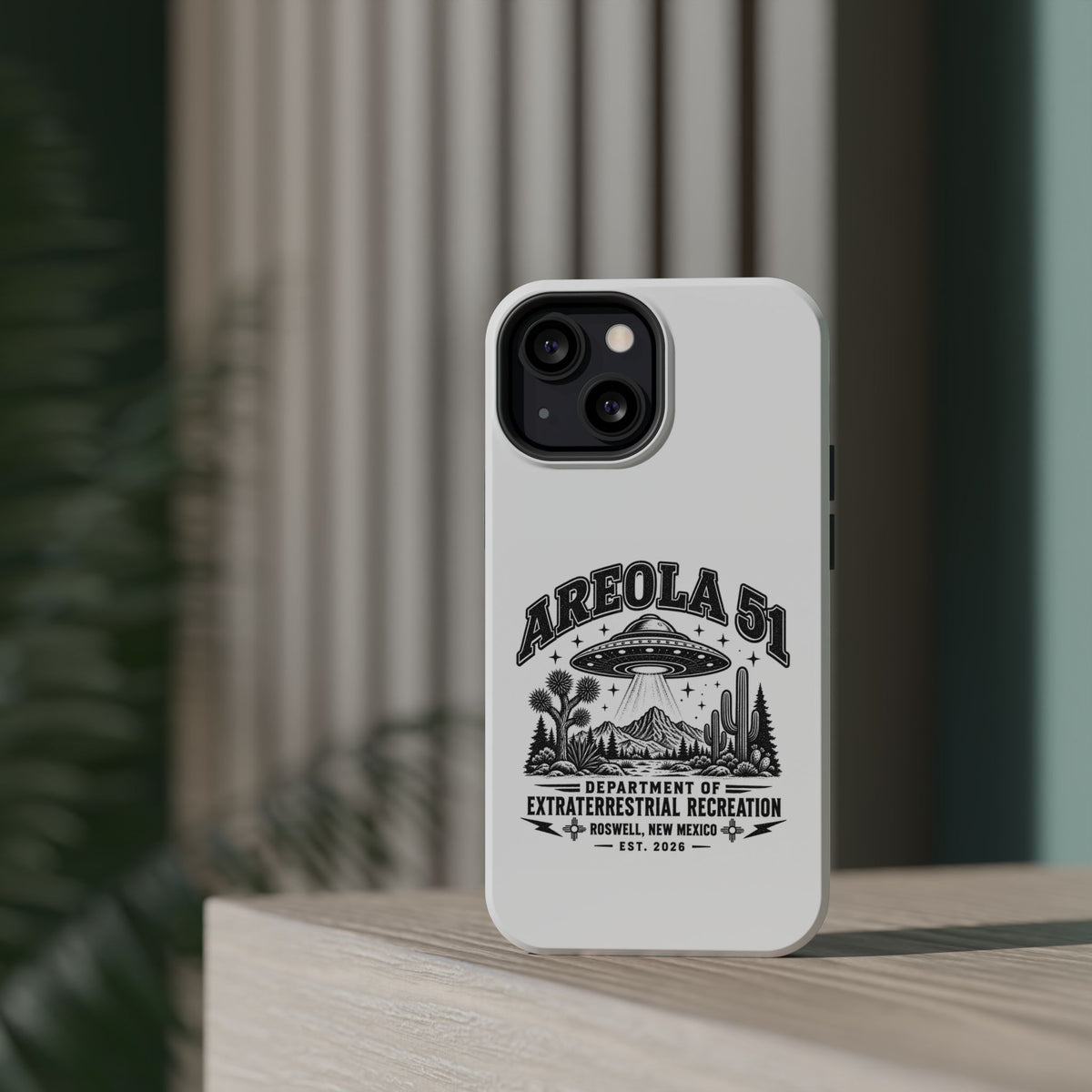 Areola 51 Magnetic Impact-Resistant Phone Case — Retro UFO Roswell Design
