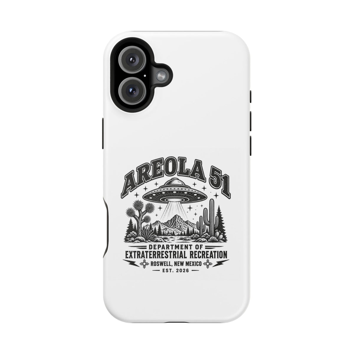 Areola 51 Magnetic Impact-Resistant Phone Case — Retro UFO Roswell Design
