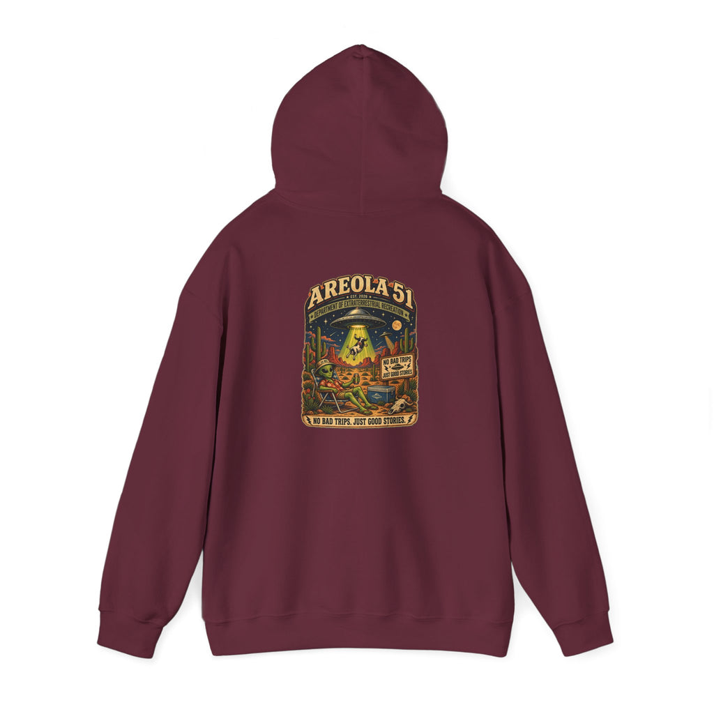 Area 51 Alien Hoodie — Retro UFO Abduction Graphic Pullover