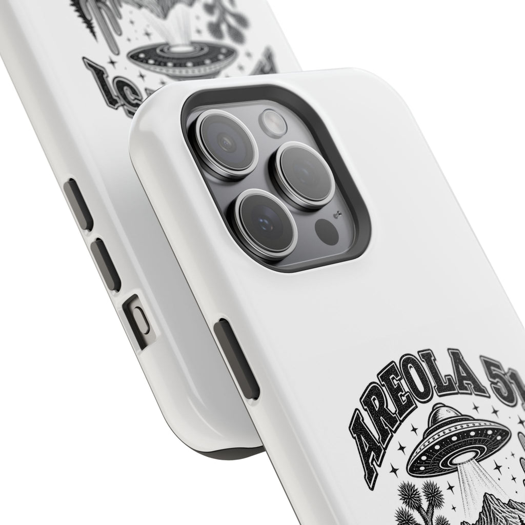 Areola 51 Magnetic Impact-Resistant Phone Case — Retro UFO Roswell Design