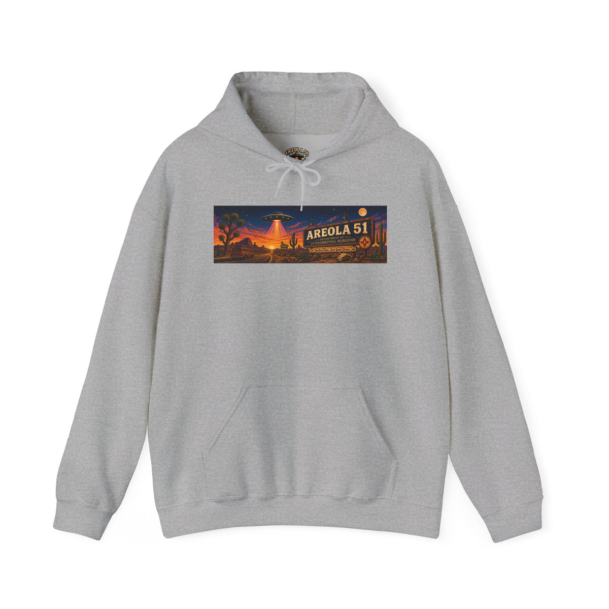 Area 51 Alien Hoodie — Retro UFO Abduction Graphic Pullover