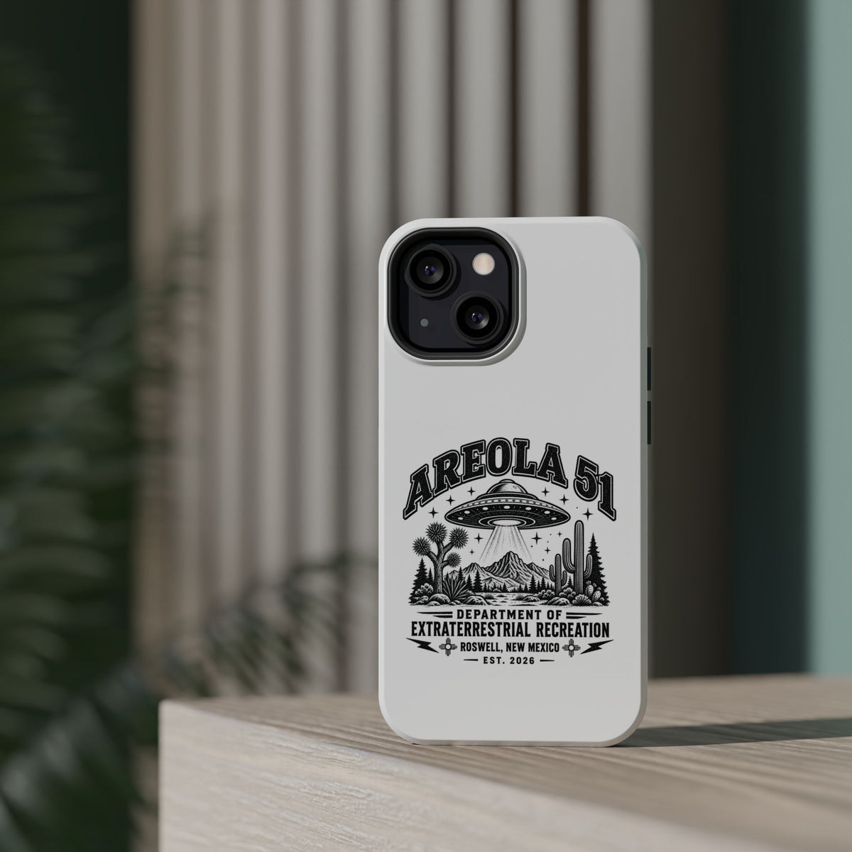 Areola 51 Magnetic Impact-Resistant Phone Case — Retro UFO Roswell Design