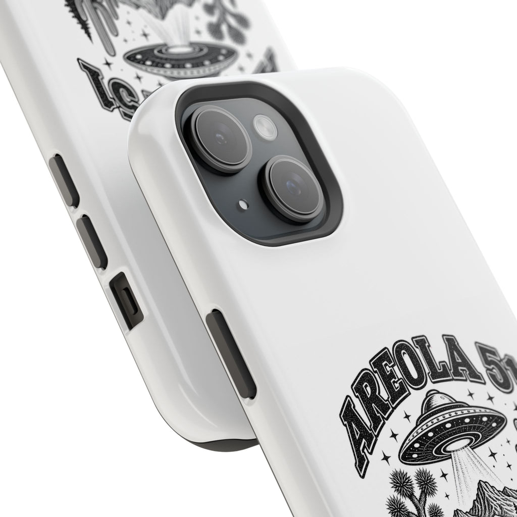 Areola 51 Magnetic Impact-Resistant Phone Case — Retro UFO Roswell Design