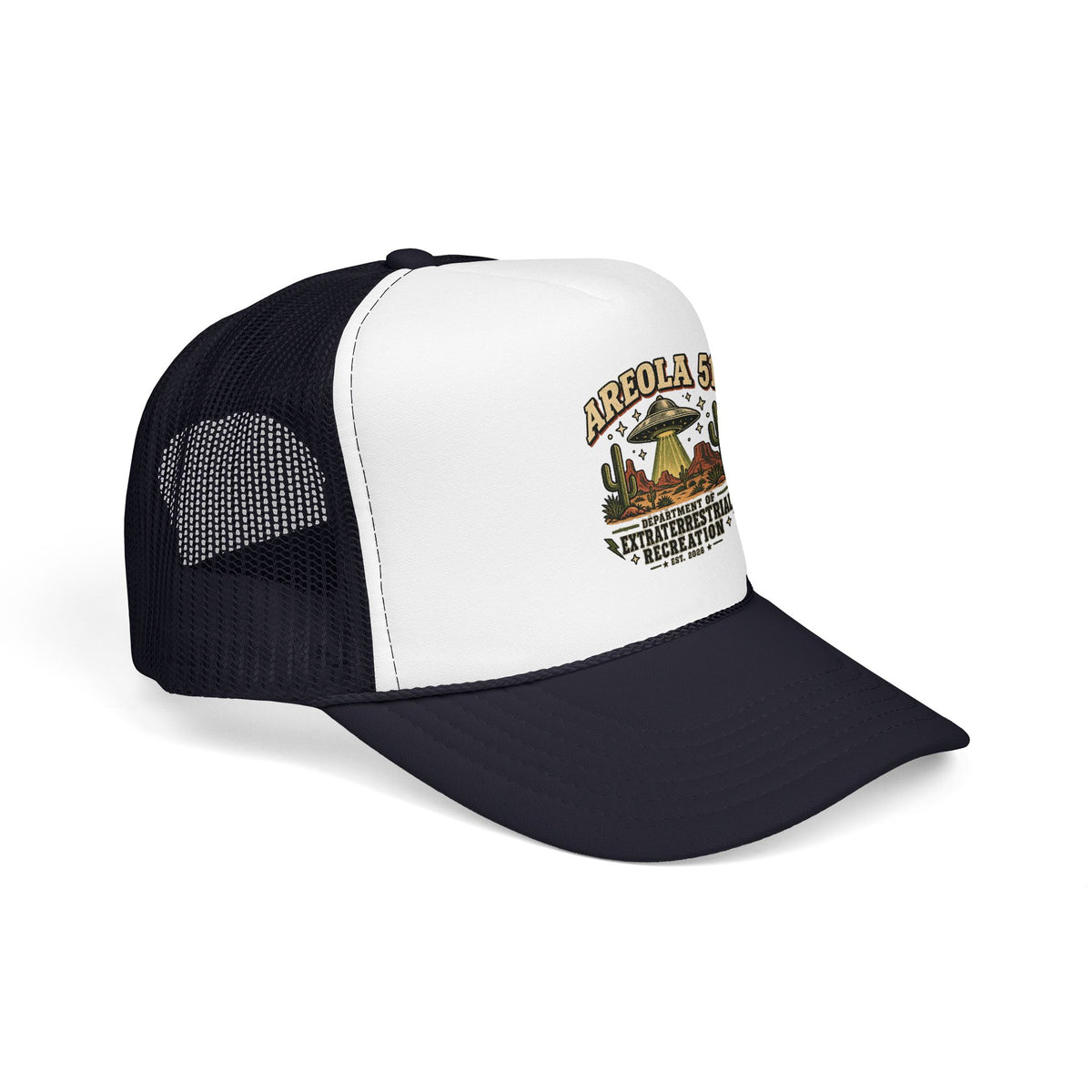 Areola 51 UFO Trucker Hat – Vintage Alien Abduction Design
